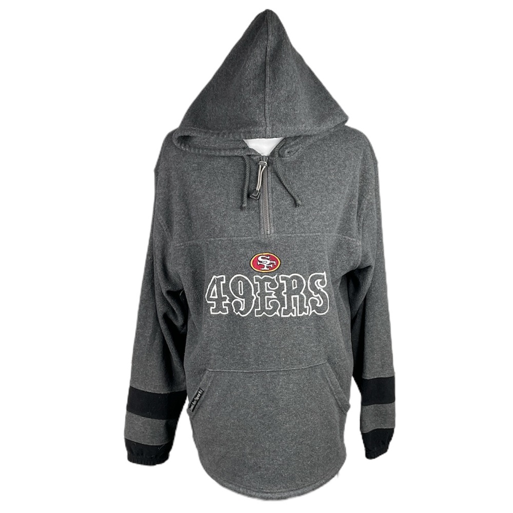 San Francisco 49ers Vintage Fleece Hooded Sweatshirt Gray Size Large